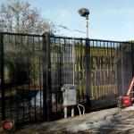 Large rolling commercial driveway gate 